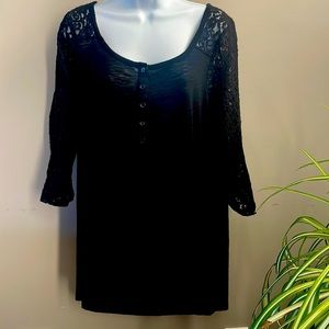 Plus Size Black Lace Sleeve Top Torrid
